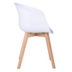 OPTIM Πολυθρόνα Ξύλινο Πόδι Οξιά Φυσικό, PP Άσπρο 54x51x79cm - Image 4