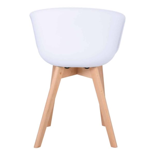 OPTIM Πολυθρόνα Ξύλινο Πόδι Οξιά Φυσικό, PP Άσπρο 54x51x79cm - Image 5