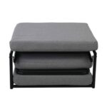 LOGAN Σκαμπό - Κρεβάτι Σαλονιού - Καθιστικού, Στρώμα 7cm, Ύφασμα Γκρι 72x65x42cm Bed:72x180x42cm - Image 4