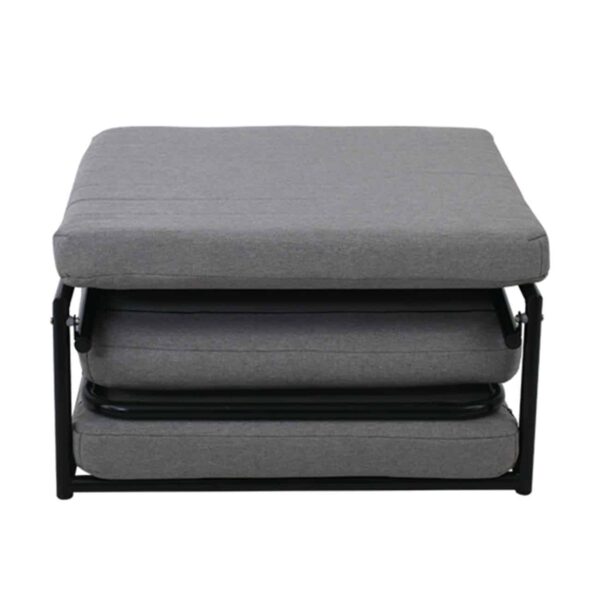 LOGAN Σκαμπό - Κρεβάτι Σαλονιού - Καθιστικού, Στρώμα 7cm, Ύφασμα Γκρι 72x65x42cm Bed:72x180x42cm - Image 4