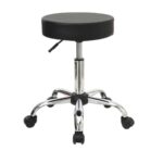 GLORY Σκαμπό, Βάση Χρώμιο, PU Μαύρο, Ρυθμιζόμενο Ύψος, Περιστρεφόμενο, Τροχήλατο Φ35 H.51/67cm - Image 2