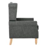 ROSY Πολυθρόνα - Μπερζέρα Φυσικό, Ύφασμα Ανθρακί 76x80x103cm - Image 2