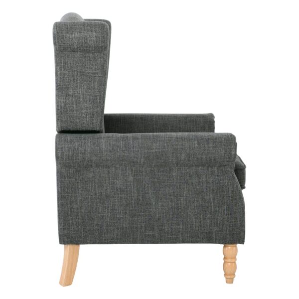 ROSY Πολυθρόνα - Μπερζέρα Φυσικό, Ύφασμα Ανθρακί 76x80x103cm - Image 2