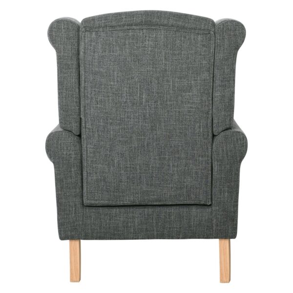 ROSY Πολυθρόνα - Μπερζέρα Φυσικό, Ύφασμα Ανθρακί 76x80x103cm - Image 3