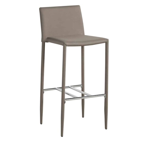 REGINA Σκαμπό BAR με Πλάτη, Ύφασμα Αδιάβροχο Cappuccino 41x49x76/100cm - Image 2