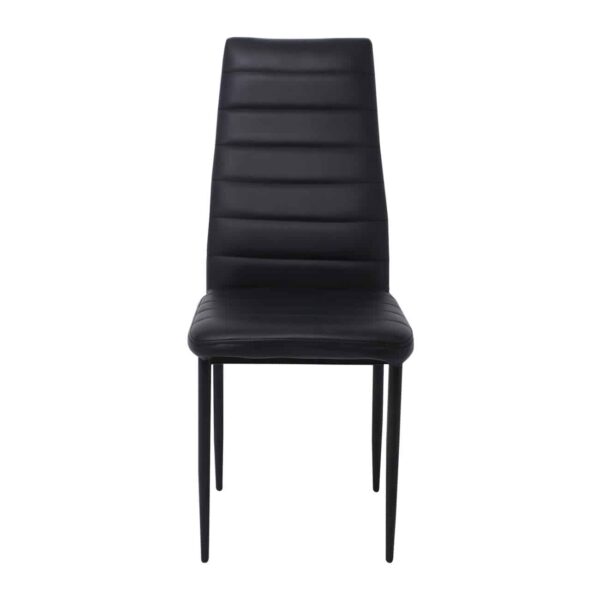 JETTA Καρέκλα Τραπεζαρίας Κουζίνας, Μέταλλο Βαφή Μαύρο Pvc Μαύρο 40x50x95cm - Image 4
