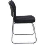 VENUS Καρέκλα Γραφείου Επισκέπτη, Στοιβαζόμενη Μέταλλο Χρώμιο, Pu Μαύρο 52x52x83cm - Image 4