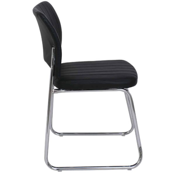 VENUS Καρέκλα Γραφείου Επισκέπτη, Στοιβαζόμενη Μέταλλο Χρώμιο, Pu Μαύρο 52x52x83cm - Image 4