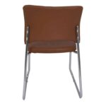 VENUS Καρέκλα Γραφείου Επισκέπτη, Στοιβαζόμενη Μέταλλο Χρώμιο, Pu Καφέ 52x52x83cm - Image 5