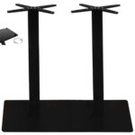 PRATO-R Βάση Τραπεζιού Μακρόστενη με ρεγουλατόρο Μέταλλο Βαφή Μαύρο (21,10kg) 70x40cm H.73cm - Image 2