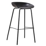 PENTOS Σκαμπό BAR, Μέταλλο Βαφή Μαύρο, PP Μαύρο 49x46x76/83cm - Image 2