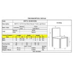 LETO Καρέκλα Τραπεζαρίας Κουζίνας, Μέταλλο Βαφή Φυσικό, Ύφασμα Ανοιχτό Καφέ 46x57x86cm - Image 3