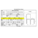 LETO Καρέκλα Τραπεζαρίας Κουζίνας, Μέταλλο Βαφή Φυσικό, Ύφασμα Grey Brown 46x57x86cm - Image 3