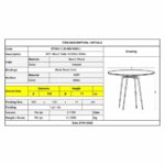 ART Wood Τραπέζι Τραπεζαρίας Κουζίνας, Πόδια Οξιά Φυσικό, Επιφάνεια MDF Άσπρο Φ120cm H.71cm - Image 3