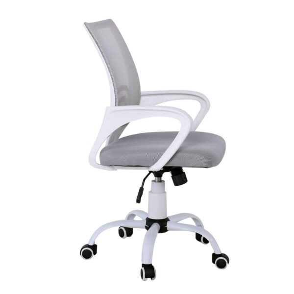 BF2101-S Πολυθρόνα-Pro Γραφείου με Ανάκλιση, Βάση Μέταλλο Βαφή Άσπρο, Γκρι Mesh 57x53x86/96cm - Image 4