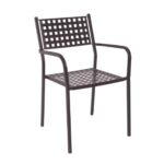 CAPRICE Πολυθρόνα Στοιβαζόμενη, Μέταλλο Βαφή Sand Brown 54x51x84cm - Image 2