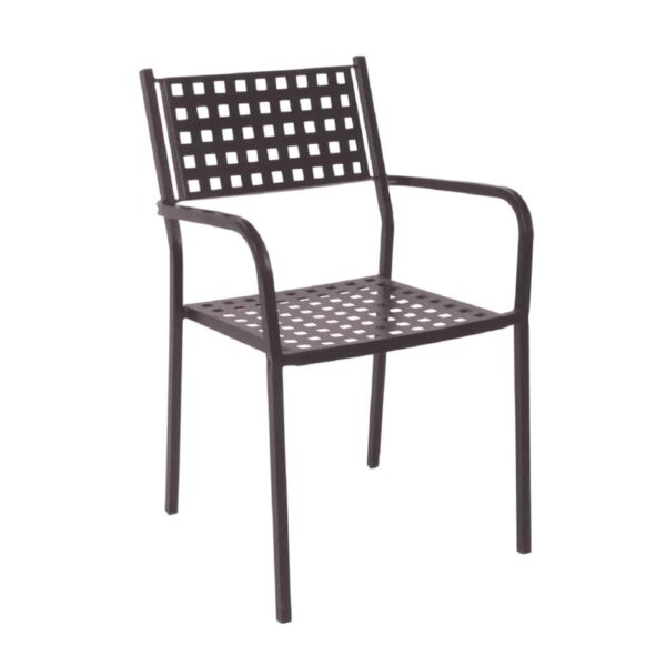 CAPRICE Πολυθρόνα Στοιβαζόμενη, Μέταλλο Βαφή Sand Brown 54x51x84cm - Image 2