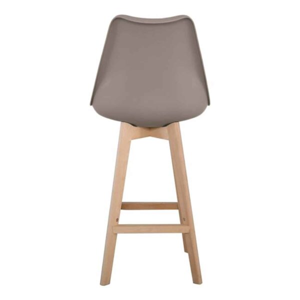 MARTIN Σκαμπό BAR Οξιά Φυσικό, PP-Pu Sand Beige, Μονταρισμένη Ταπετσαρία 49x57x74/111cm - Image 4