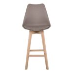 MARTIN Σκαμπό BAR Οξιά Φυσικό, PP-Pu Sand Beige, Μονταρισμένη Ταπετσαρία 49x57x74/111cm - Image 5