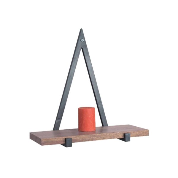 WALL Ράφι Τοίχου Μέταλλο Βαφή Μαύρο, Ξύλο Ακακία Φυσικό +/-50x20x50cm - Image 2