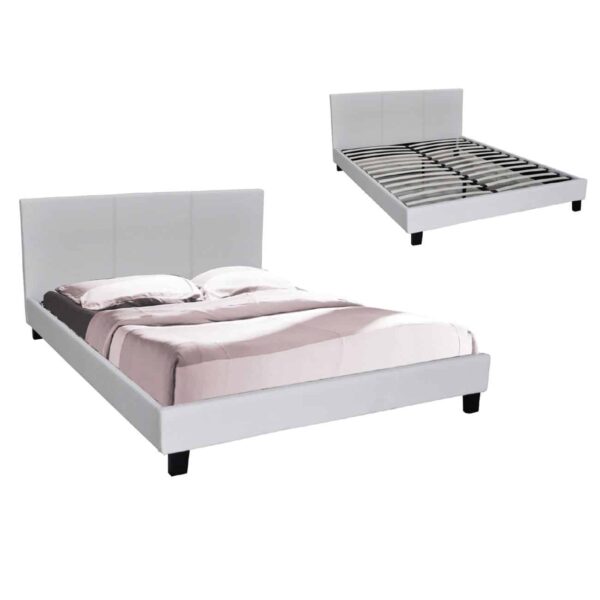 WILTON Κρεβάτι Μονό, για Στρώμα 90x190cm, Pu Άσπρο 97x203x89cm - Image 2