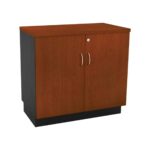 ΝΤΟΥΛΑΠΙ Χαμηλό Γραφείου Δίφυλλο με 2 Ράφια, Απόχρωση Dark Grey - Cherry 80x45x75cm - Image 2