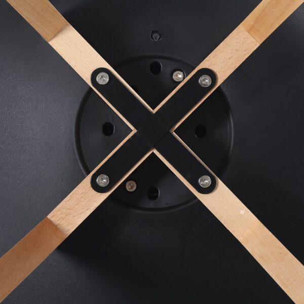 MARTIN Καρέκλα Τραπεζαρίας Κουζίνας, Metal Cross Ξύλο, ΡΡ Μαύρο, Αμοντάριστη Ταπετσαρία 48x56x82cm - Image 5