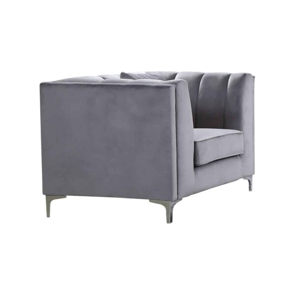 PARSON Πολυθρόνα Σαλονιού - Καθιστικού, Ύφασμα Velure Απόχρωση Σκούρο Γκρι 103x87x79cm - Image 2