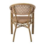 VEGERA Rattan Πολυθρόνα Dining Αλουμίνιο Φυσικό, Wicker Φυσικό, Στοιβαζόμενη 57x59x84cm - Image 5