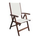 CRICKET Πολυθρόνα 5-Θέσεων Ξύλο Acacia, Textilene Άσπρο 58x70x105cm - Image 2