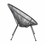 ACAPULCO Πολυθρόνα Μέταλλο Βαφή Μαύρο, Rattan Γκρι 73x76x89cm - Image 4
