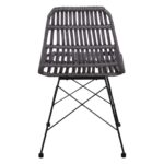 SALSA Καρέκλα Κήπου Βεράντας Μέταλλο Βαφή Μαύρο, Wicker Γκρι 48x59x80cm - Image 5