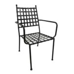 PATON Πολυθρόνα Κήπου Βεράντας, Μέταλλο Βαφή Μαύρο Mesh - Στοιβαζόμενη 54x62x92cm - Image 2