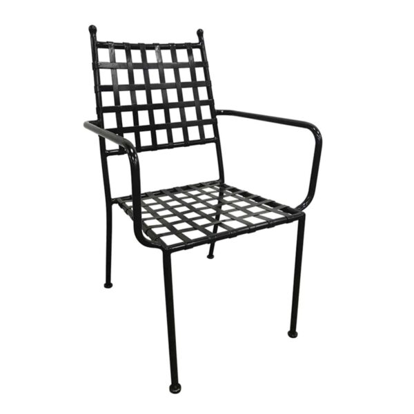 PATON Πολυθρόνα Κήπου Βεράντας, Μέταλλο Βαφή Μαύρο Mesh - Στοιβαζόμενη 54x62x92cm - Image 2