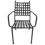 PATON Πολυθρόνα Κήπου Βεράντας, Μέταλλο Βαφή Μαύρο Mesh - Στοιβαζόμενη 54x62x92cm - Image 3