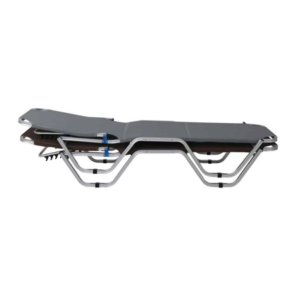 CRETA Ξαπλώστρα Αλουμινίου Textilene Γκρι, Στοιβαζόμενη 60x197x30cm Προφίλ 25x25x1,5mm - Image 3