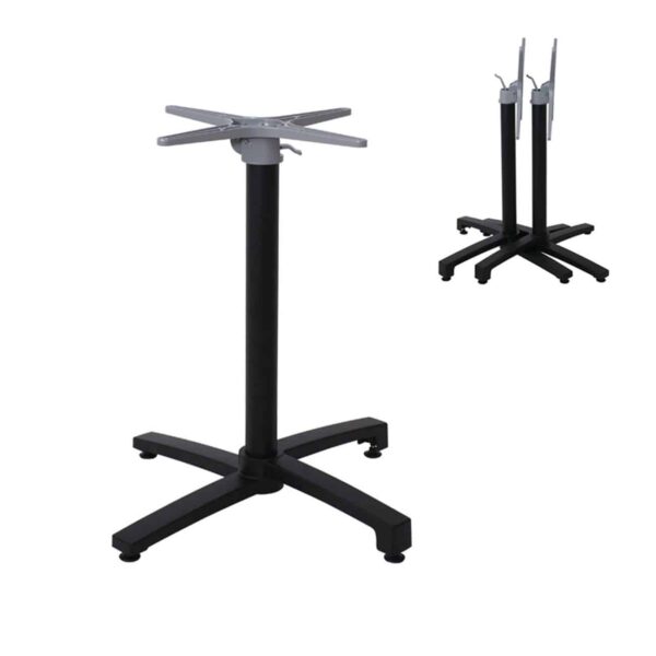 ALTEA Βάση Τραπεζιού Αλουμίνιο Απόχρωση Μαύρο, Πτυσσόμενη (6,20kg) 68x68cm H.72cm - Image 2