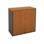 ΝΤΟΥΛΑΠΙ-Α Γραφείου Δίφυλλο, 2 Ράφια, Απόχρωση Dark Grey -Cherry 80x40x82cm - Image 2