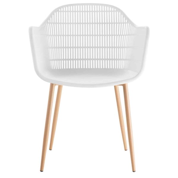 BERRY Πολυθρόνα Μέταλλο Βαφή Φυσικό, PP-UV Άσπρο 58x58x85cm - Image 3