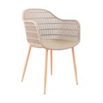 BERRY Πολυθρόνα Μέταλλο Βαφή Φυσικό, PP-UV Tortora 58x58x85cm - Image 2