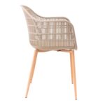 BERRY Πολυθρόνα Μέταλλο Βαφή Φυσικό, PP-UV Tortora 58x58x85cm - Image 4