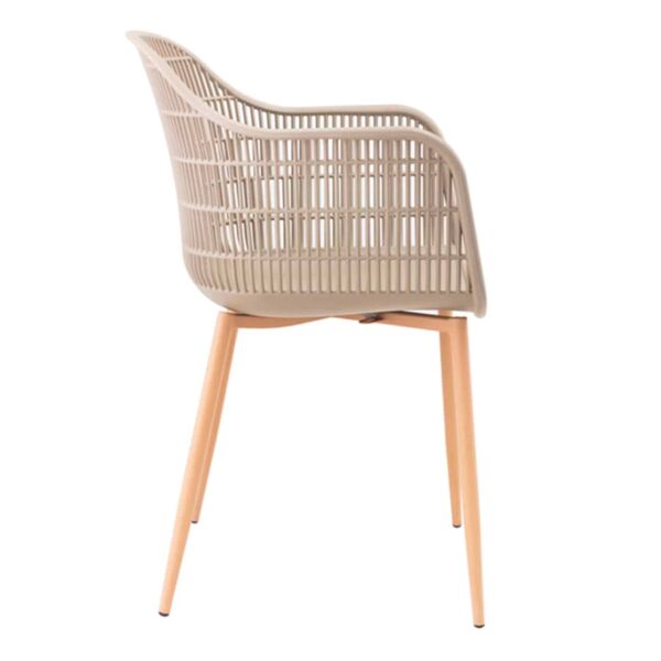 BERRY Πολυθρόνα Μέταλλο Βαφή Φυσικό, PP-UV Tortora 58x58x85cm - Image 4