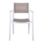 AKRON Πολυθρόνα PP-UV Άσπρο - Sand Beige 60x55x85cm - Image 3