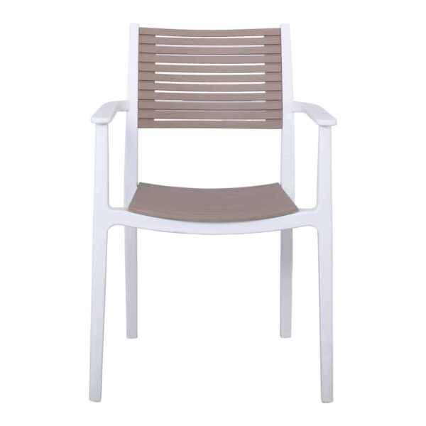 AKRON Πολυθρόνα PP-UV Άσπρο - Sand Beige 60x55x85cm - Image 3