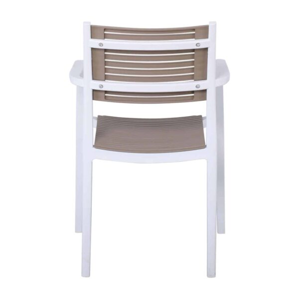 AKRON Πολυθρόνα PP-UV Άσπρο - Sand Beige 60x55x85cm - Image 5