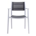 AKRON Πολυθρόνα PP-UV Άσπρο - Γκρι 60x55x85cm - Image 3