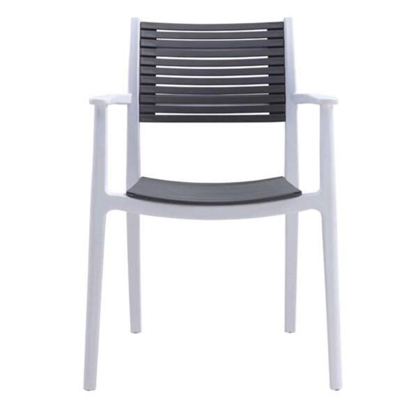 AKRON Πολυθρόνα PP-UV Άσπρο - Γκρι 60x55x85cm - Image 3