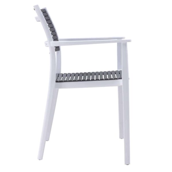 AKRON Πολυθρόνα PP-UV Άσπρο - Γκρι 60x55x85cm - Image 4