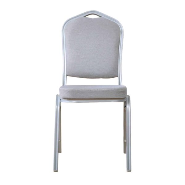 HILTON Καρέκλα Μέταλλο Βαφή Silver, Ύφασμα Γκρι 44x55x93cm - Image 3