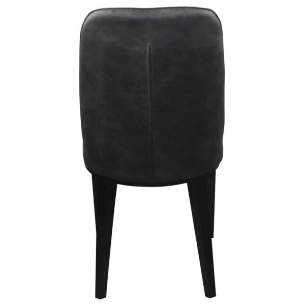 CASTER Καρέκλα Τραπεζαρίας Κουζίνας, Μέταλλο Βαφή Μαύρο, Ύφασμα Suede Ανθρακί 45x60x89cm - Image 5